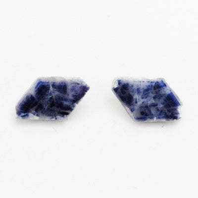 Pair of Blue Sapphire Freeform Crystal Slices