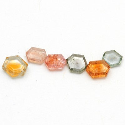 Free Form Natural Montana Sapphire Hexagon Slices