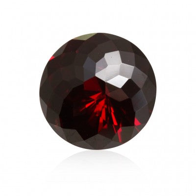 Natural 10mm checkerboard round red Clearwater Idaho garnet.