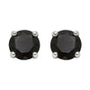 3mm, 4mm or 5mm Round Black Spinel Stud Earrings in Sterling Silver