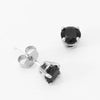 3mm, 4mm or 5mm Round Black Spinel Stud Earrings in Sterling Silver