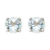 3mm, 4mm or 5mm Round Sky Blue Topaz Stud Earrings in Sterling Silver