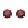 3mm, 4mm or 5mm Round Raja Garnet® Stud Earrings in Sterling Silver