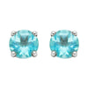 3mm, 4mm or 5mm Round Blue Apatite Stud Earrings in Sterling Silver