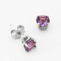 3mm, 4mm or 5mm Round Iris Amethyst® Stud Earrings in Sterling Silver