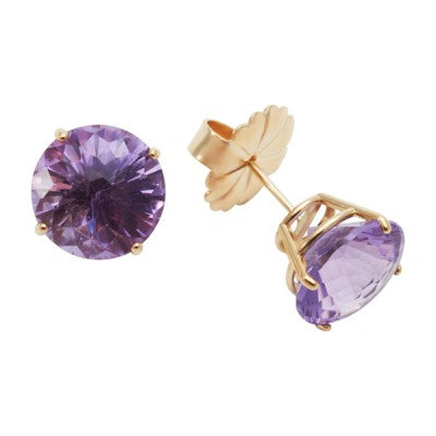 Amethyst stud earrings gold hotsell