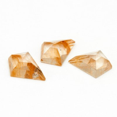 12x9mm Natural Rutilated Quartz Rose Cut Kite