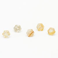 5 to 8mm Rutilated Quartz Hexagons - Light Rutile