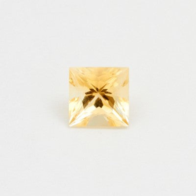 8mm Princess Cut Natural Light Yellow Citrine