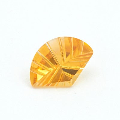 14x10mm Fantasy Fan Cut Natural Yellow Citrine