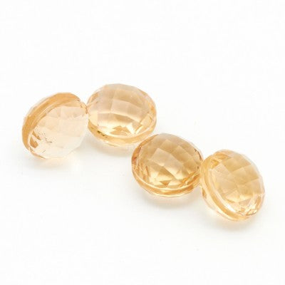 8mm Round Double Checkerboard Synch Cut Smoky Citrine