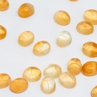 Parcel of Ten 10x8mm Yellow Citrine Carved Scarab Oval Cabs