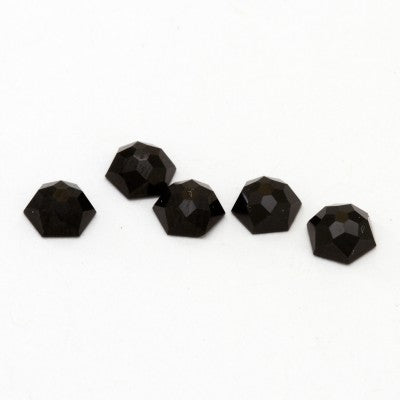 5mm Hexagonal Rose Cut Black Spinel