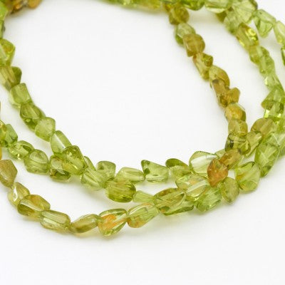 Arizona Peridot Polished Baroque Rough Drilled Bead Strands