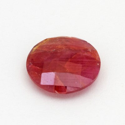 14mm Round Natural Double Checkerboard Cut Liberian Ruby