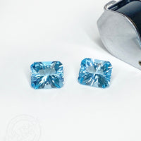 12x10mm Sky Blue Topaz Concave Emerald Cuts