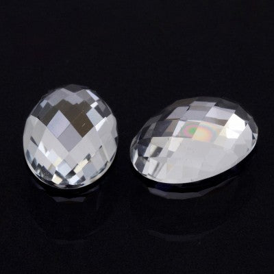 14x10mm Oval Rose Cut White Topaz