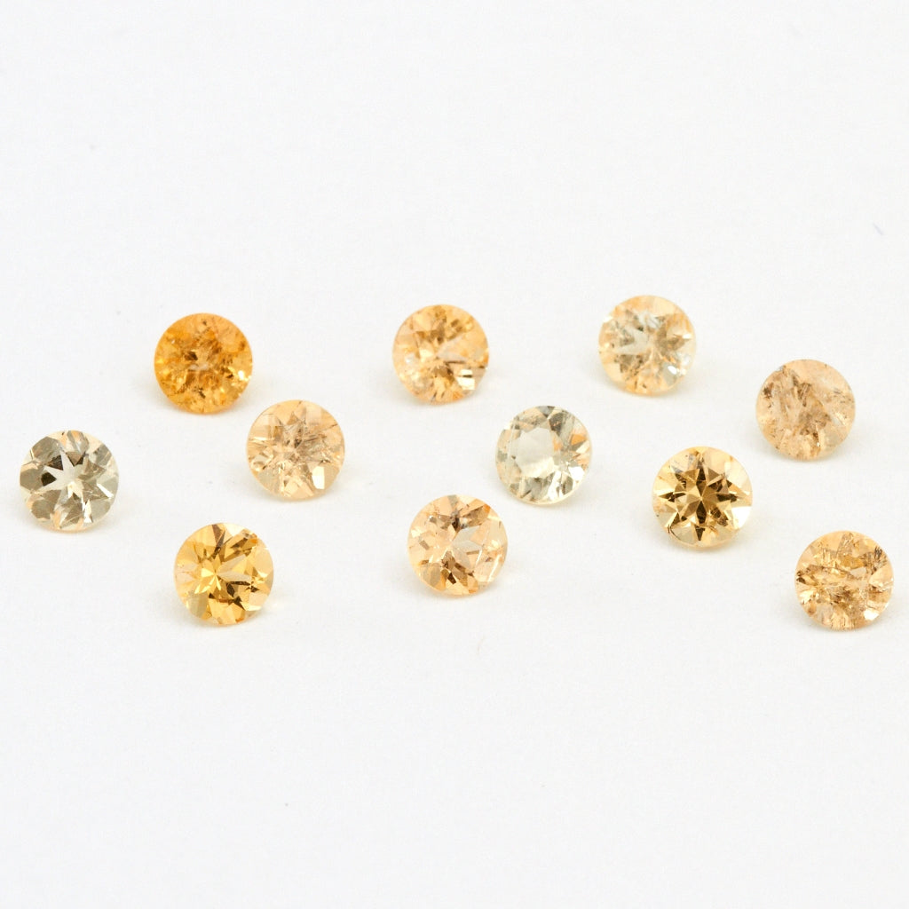 Simulated Golden Topaz 5mm Round Faceted Gemstone