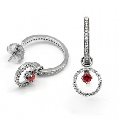 3.5mm Round Natural Nyala Ruby® Earrings in 18k White Gold