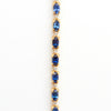 5x3mm Oval Ceylon Sapphire and Diamond Tennis Bracelet in 18k Yellow Gold