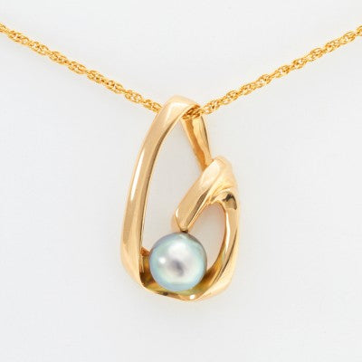 10mm Round Cortez Pearl Slide Pendant in 14kt Yellow Gold