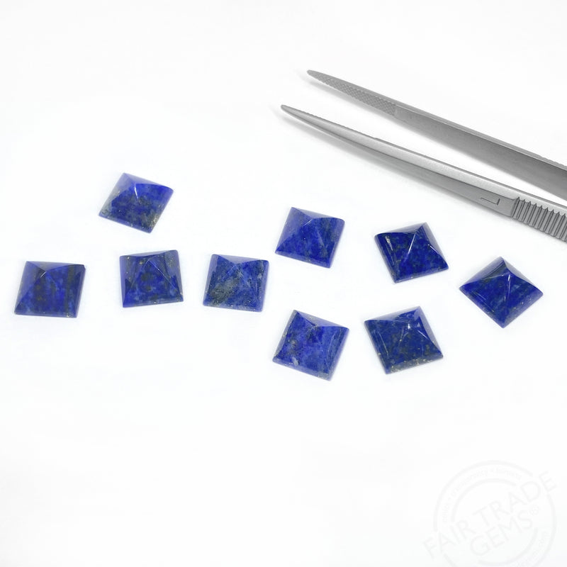 10mm Chilean Lapis Pyramid Cabs