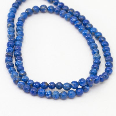 4mm Round Chilean Lapis 16" Bead Strands