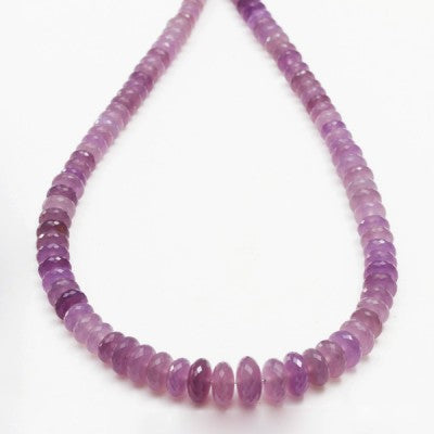Purple Chalcedony Graduated Rondelle Bead Strand