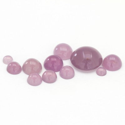 5mm to 13mm Round Cabochon Cut Purple Sage Chalcedony (Medium Purple)