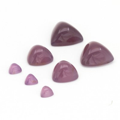 5mm to 12mm Trillion Cabochon Cut Purple Sage Chalcedony (Dark Purple)