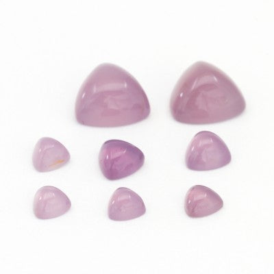 5mm to 10mm Trillion Cabochon Cut Purple Sage Chalcedony (Medium Purple)