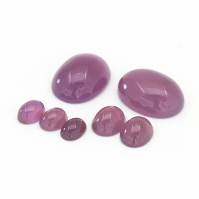 6x4mm to 18x13mm Oval Cabochon Cut Purple Sage Chalcedony (Dark Purple)