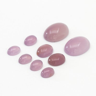 6x4mm to 18x13mm Oval Cabochon Cut Purple Sage Chalcedony (Medium Purple)