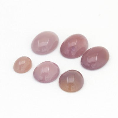 6x4mm to 18x13mm Oval Cabochon Cut Purple Sage Chalcedony (Smoky Purple)