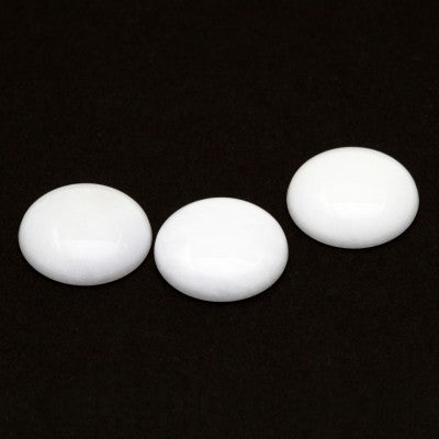 14mm Round Cabochon Cut White Snowdrift Agate