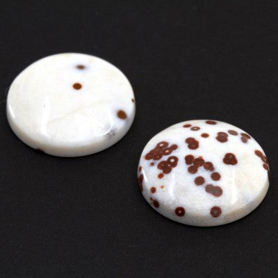 20mm Round Cabochon Cut Polka Dot Agate