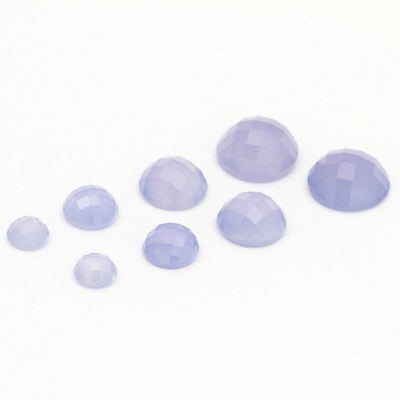 6mm to 12mm Round Rose Cut Gem Blue Mexican Chalcedony
