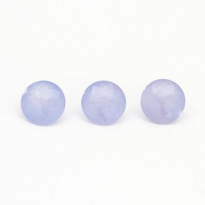 10mm Round Fancy Cut Gem Blue Mexican Chalcedony