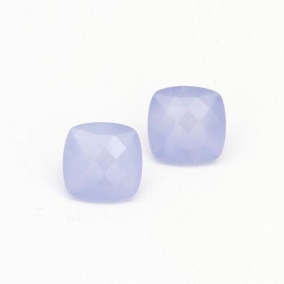 10mm Fancy Cushion Cut Gem Blue Mexican Chalcedony