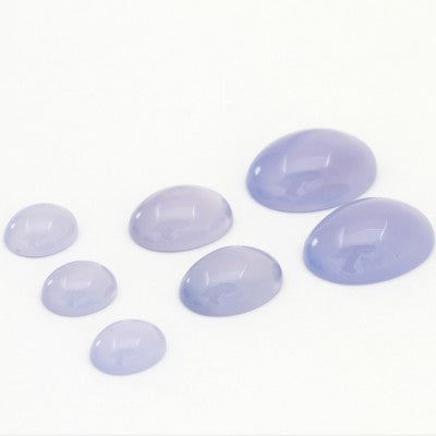 10x8mm to 18x13mm Oval Cabochon Cut Gem Blue Mexican Chalcedony