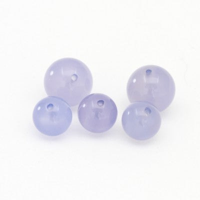 8mm and 10mm Round Full Drill Gem Blue Mexican Chalcedony Polished Beads