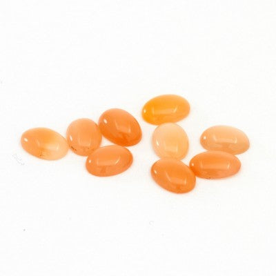 7x5mm Oval Cabochon Cut Peach Cat's Eye Moonstone