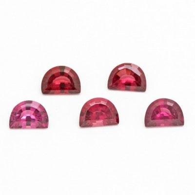 7x5mm Half Moon Natural Rhodolite Garnet