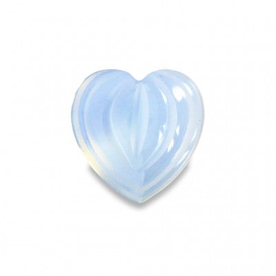 12mm Carved Heart Natural Oregon Blue Hyalite Opal