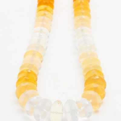 8-14mm Graduated Mexican Fire Opal Rondelle Bead Strand