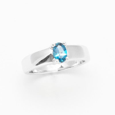 6x4mm Oval Topaz Ring