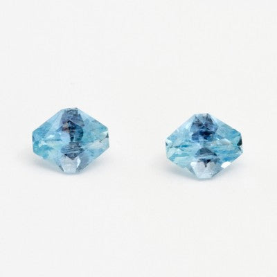 Pair of 6x5mm Faceted Lozenge Cut Aquamarine