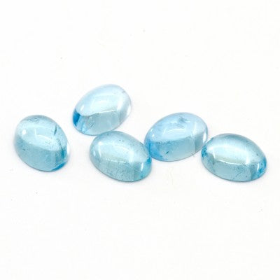 8x6mm Oval Cabochon Cut Aquamarine