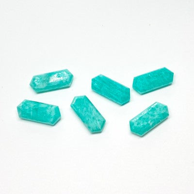 12x5mm Natural Amelia Teal Amazonite™ Elongated Hexagonal Tablets