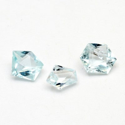 .65 to .86 ct Pale Blue Nigerian Aquamarine GeoCuts™